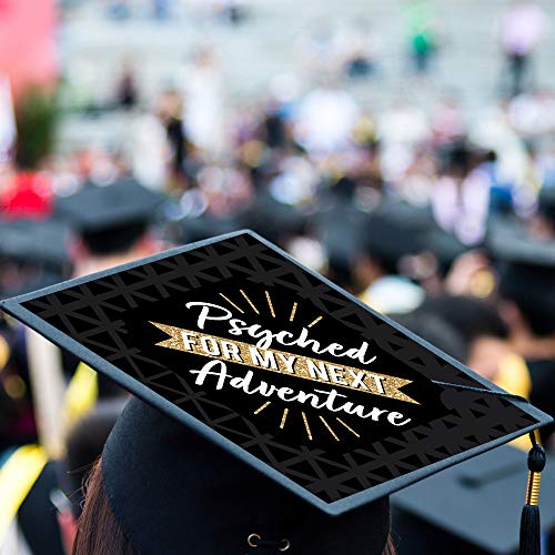 Big Dot of Happiness Psychology Grad Cap Cover Kit – Psyched for My Next Adventure