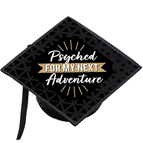 Big Dot of Happiness Psychology Grad Cap Cover Kit – Psyched for My Next Adventure