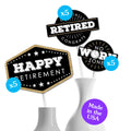 Big Dot of Happiness Retirement Party Centerpiece Sticks - Set of 15 Black and Gold Table Toppers