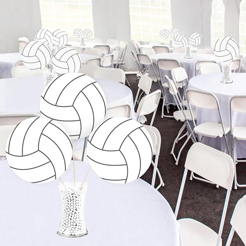 Big Dot of Happiness Volleyball Cutouts - 20 Double-Sided 5.5-Inch Premium Paper Decorations for Sports Parties, Birthdays, and Team Events
