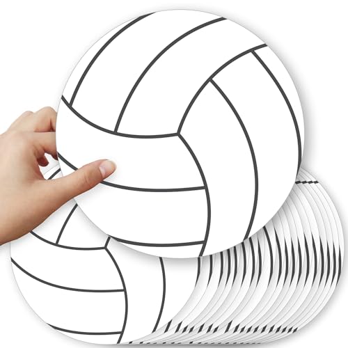 Big Dot of Happiness Volleyball Cutouts - 20 Double-Sided 5.5-Inch Premium Paper Decorations for Sports Parties, Birthdays, and Team Events