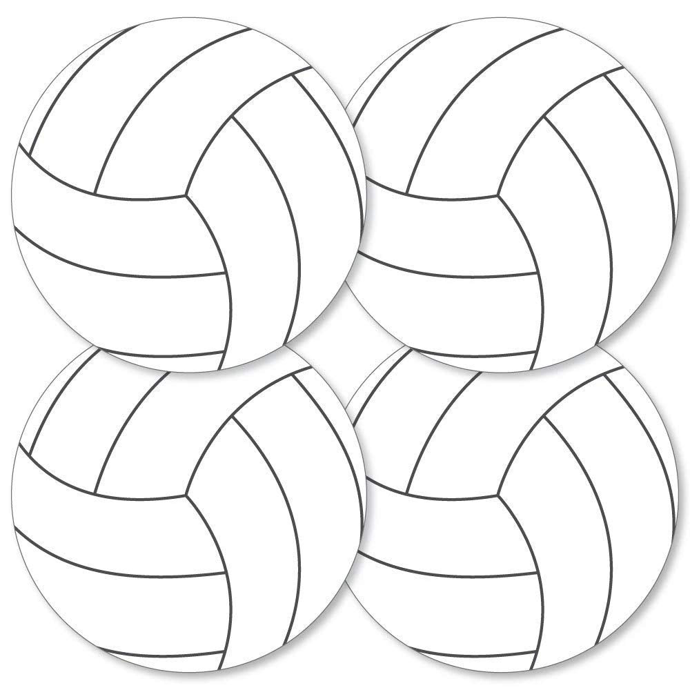 Big Dot of Happiness Volleyball Party Decorations - 20 Double-Sided Paper Cutouts, 5.5-Inch Sports-Themed Decor