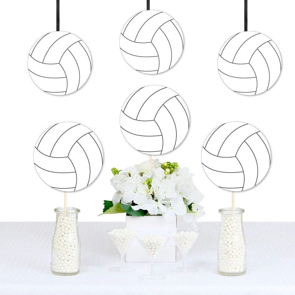 Big Dot of Happiness Volleyball Party Decorations - 20 Double-Sided Paper Cutouts, 5.5-Inch Sports-Themed Decor