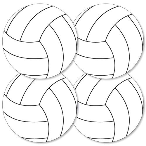 Big Dot of Happiness Volleyball Party Decorations - 20 Double-Sided Paper Cutouts, 5.5-Inch Sports-Themed Decor