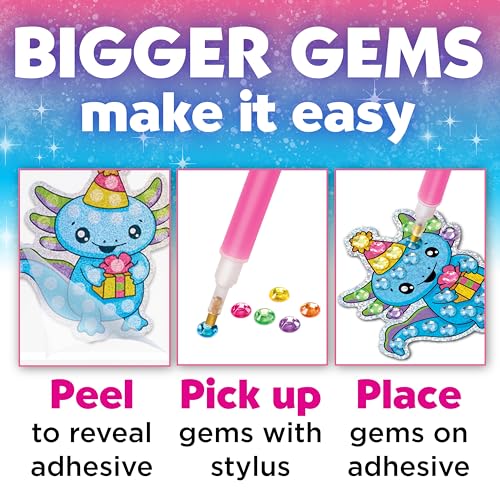 Big Gem Diamond Painting Kit – Axolotl Stickers & Suncatchers for Kids Ages 6-8+