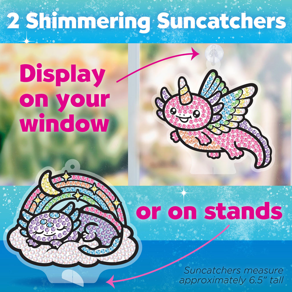 Big Gem Diamond Painting Kit – Axolotl Stickers & Suncatchers for Kids Ages 6-8+