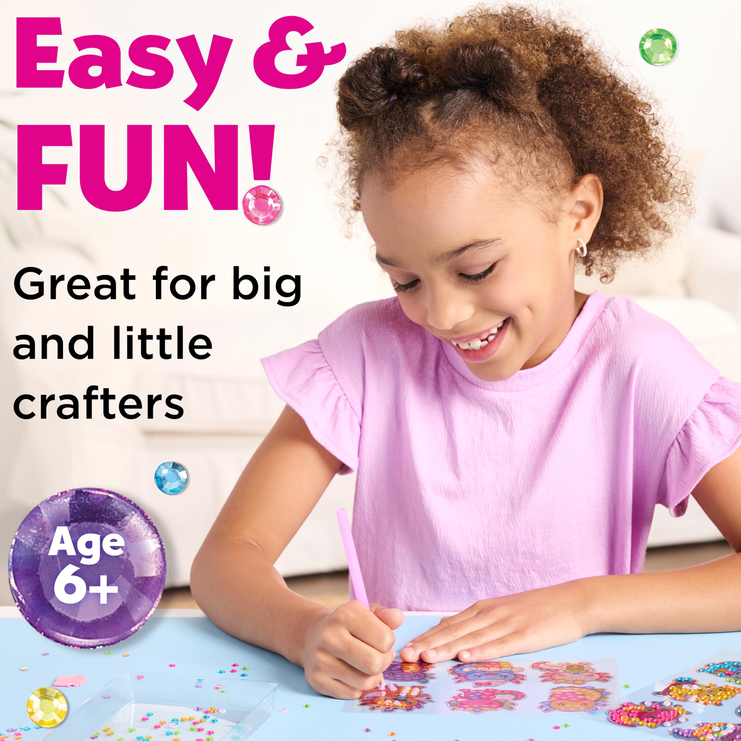 Big Gem Diamond Painting Kit – Axolotl Stickers & Suncatchers for Kids Ages 6-8+