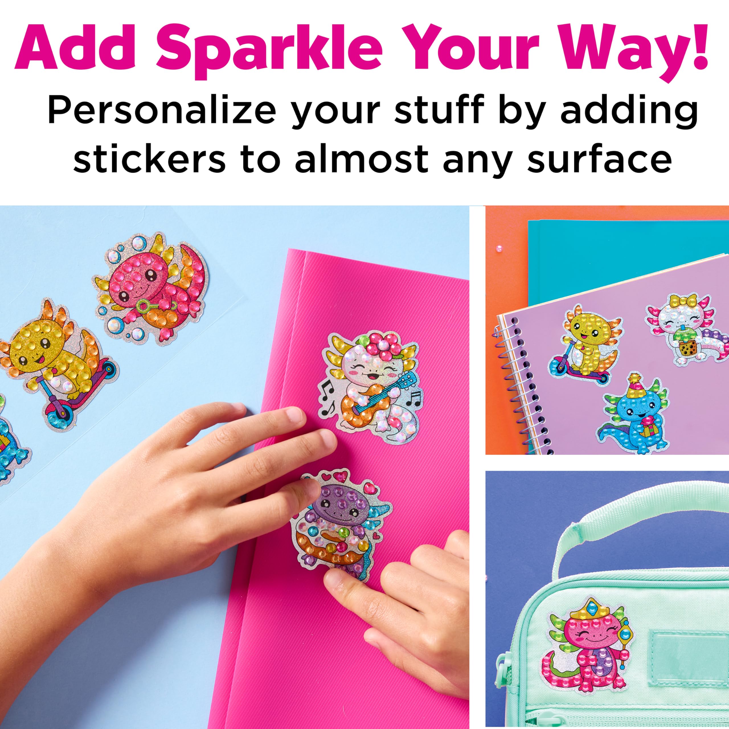 Big Gem Diamond Painting Kit – Axolotl Stickers & Suncatchers for Kids Ages 6-8+