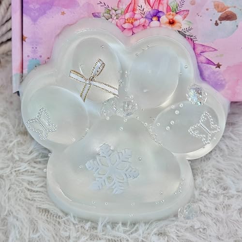 Big Taba Squishy Cat Paw 5in - Slow-Rising Sticky Fidget Toy, Transparent & Milky White, Stress Relief, Gift