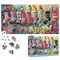 Bimkole Birds and Socks 1000 Piece Jigsaw Puzzle – 31.5 x 16.14 Inch Finished Size, High-Quality Cardboard, Fun Family Activity & Wall Decor