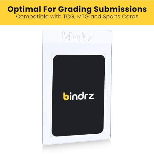 bindrz 50 Semi Rigid Card Holders for PSA, BGS, SGC, CSG Grading – Clear PVC, 3-5/16" x 4-7/8" with 1/2" Lip