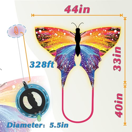 Bionic Flying Insect Kite – 4-Wing Butterfly & Dragonfly Kite with Rotating Reel, Easy to Fly for Kids and Adults