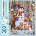 Bits and Pieces 300-Piece Forest Animals Snowman Jigsaw Puzzle by William Vanderdasson – 18x24 Inch