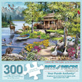 Bits and Pieces 300-Piece Jigsaw Puzzle: Cabin by The Lake by The Macneil Studio, 18x24 Inches