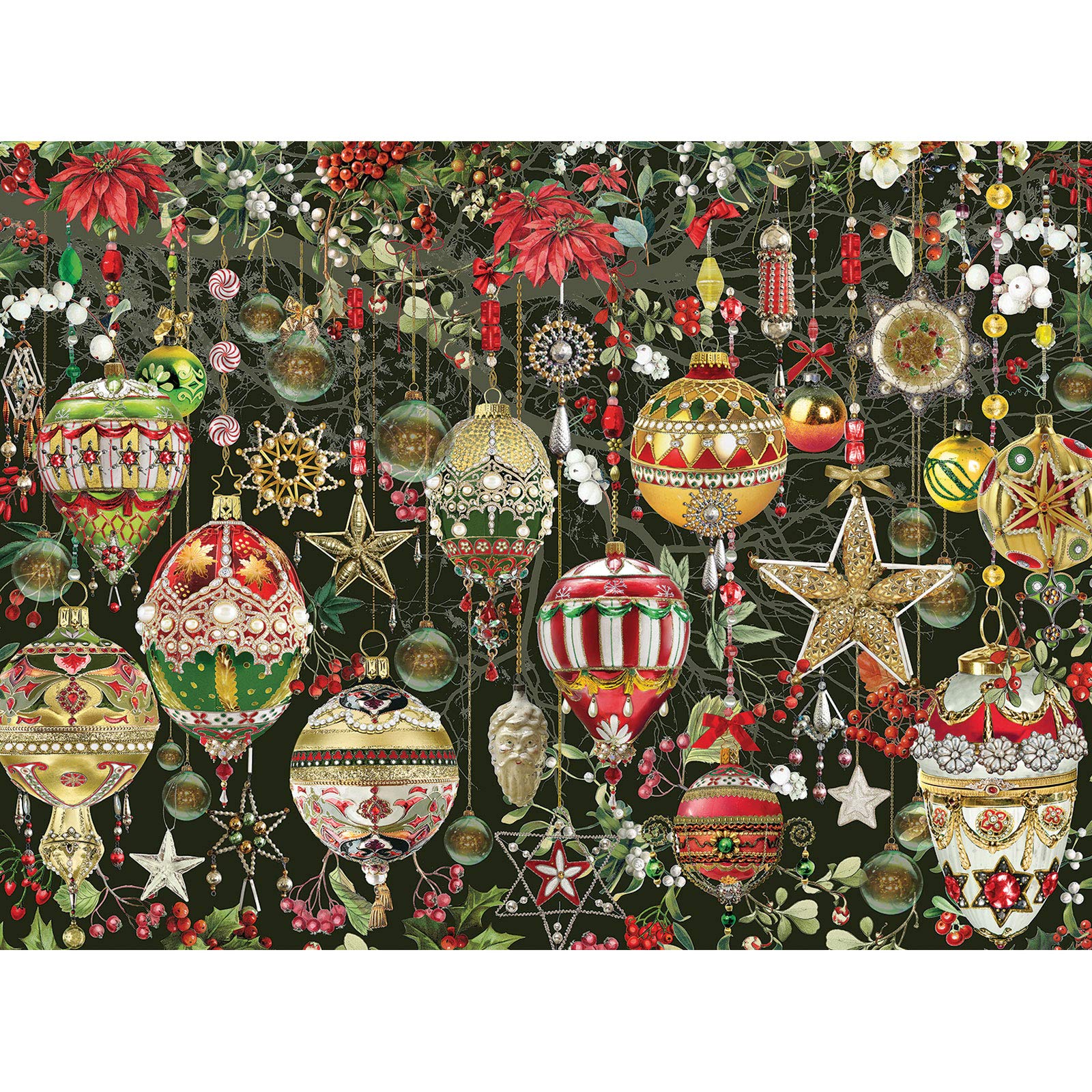 Bits and Pieces 300 Piece Jigsaw Puzzle – Christmas Ornaments by Barbara Behr, 18" x 24"