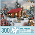 Bits and Pieces 300 Piece Jigsaw Puzzle for Adults – New Friends Snowy Winter Scene by Alan Giana, 18" x 24"