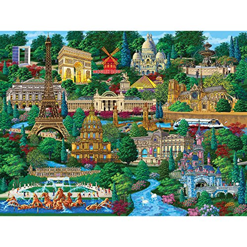 Bits and Pieces 300-Piece Jigsaw Puzzle – Paris City View by Joseph Burgess (18x24 Inches)