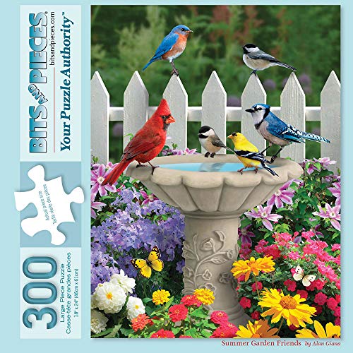 Bits and Pieces 300 Piece Jigsaw Puzzle – Summer Garden Friends by Alan Giana – 18" x 24"