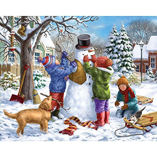 Bits and Pieces 300-Piece Winter Snowman Jigsaw Puzzle – Liz Goodrick-Dillon Art, 18" x 24"