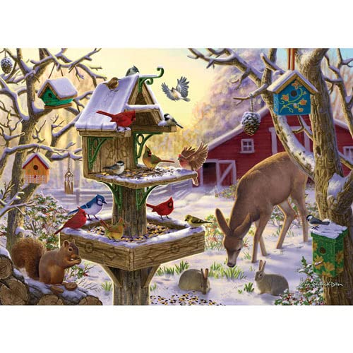 Bits and Pieces 50-Piece Jigsaw Puzzle – Sunrise Feasting by Liz Goodrick Dillon, 15" x 19"