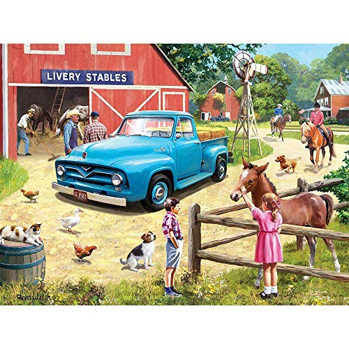 Bits and Pieces 500 Piece Jigsaw Puzzle 'A Stop at the Stables' – 18" x 24" Farm Scene by Kevin Walsh