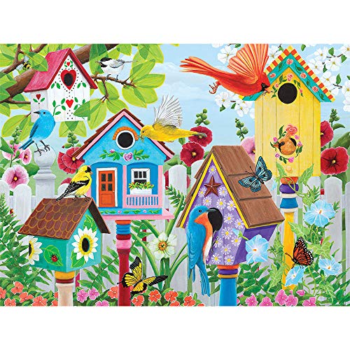 Bits and Pieces 500-Piece Jigsaw Puzzle – Birdhouse Garden by Kathy Bambeck, 18" x 24"