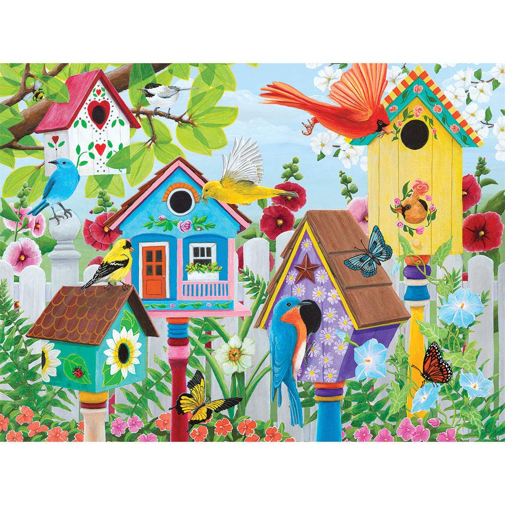 Bits and Pieces 500-Piece Jigsaw Puzzle – Birdhouse Garden by Kathy Bambeck, 18" x 24"