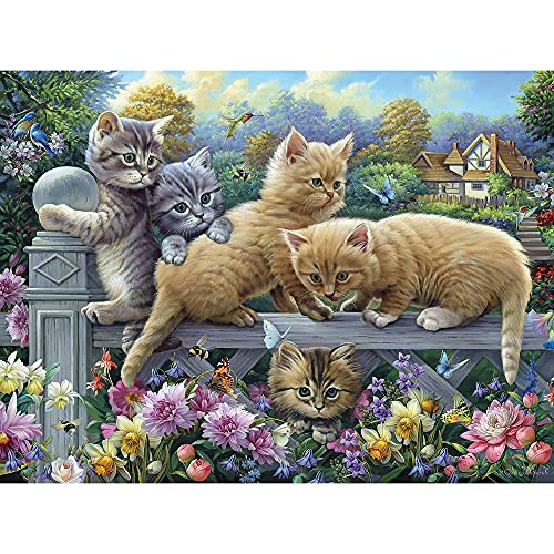 Bits and Pieces 500 Piece Jigsaw Puzzle – Kittens on a Fence by Oleg Gavrilov (18" x 24")