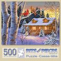 Bits and Pieces 500 Piece Jigsaw Puzzle – Rustic Retreat Snowy Winter Scene