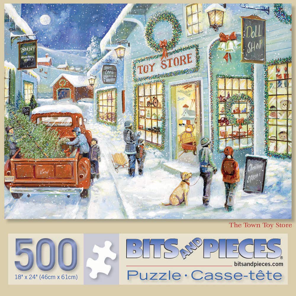 Bits and Pieces 500-Piece Jigsaw Puzzle – The Town Toy Store by Ruane Manning, 18" x 24"
