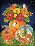 Bits and Pieces Autumn Charm 500-Piece Jigsaw Puzzle – Fall Pumpkins & Woodland Creatures by Jane Maday