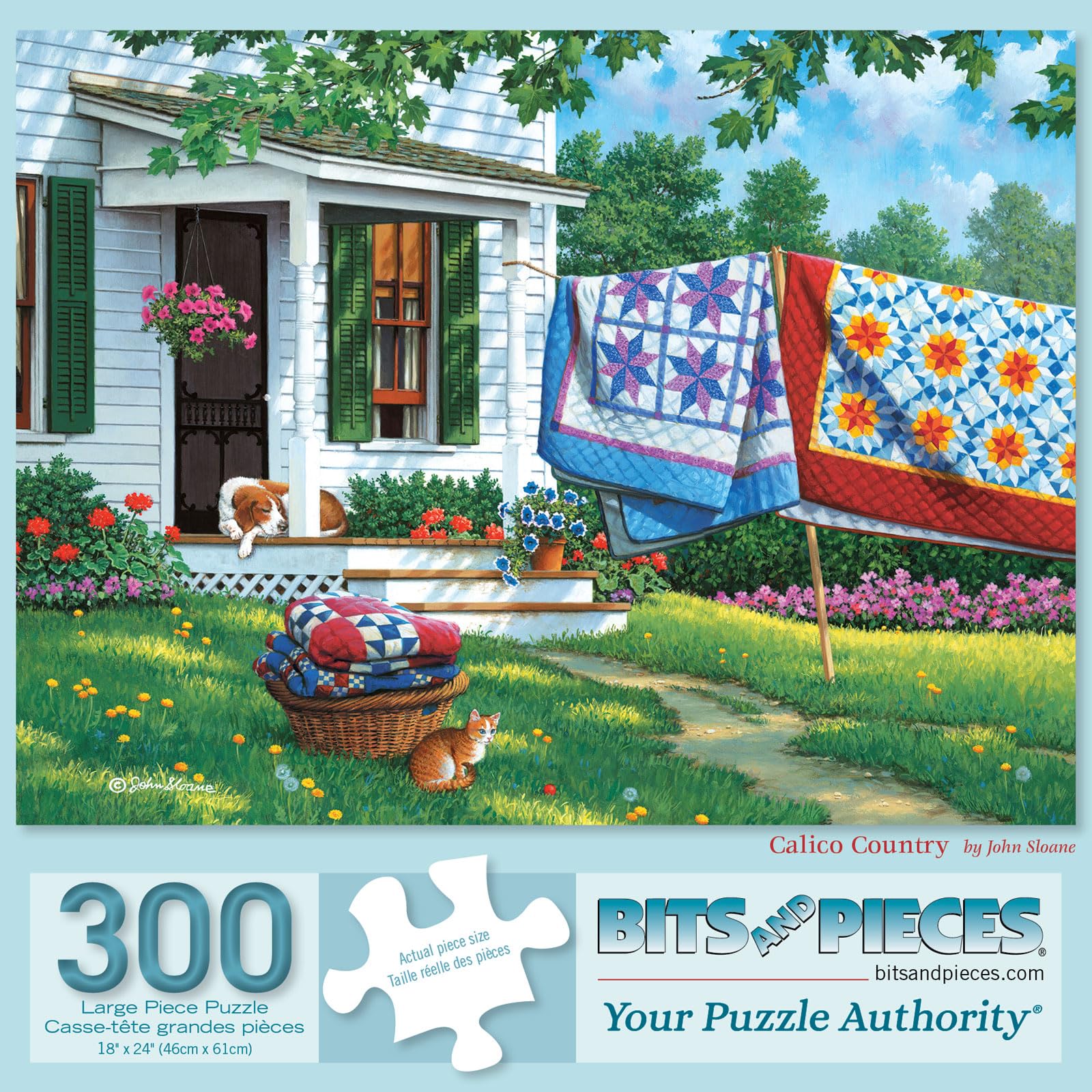 Bits and Pieces Calico Country 300-Piece Jigsaw Puzzle – Large Pieces, 18x24