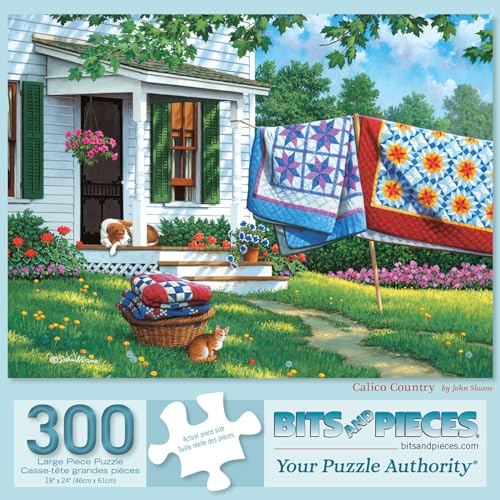 Bits and Pieces Calico Country 300-Piece Jigsaw Puzzle – Large Pieces, 18x24