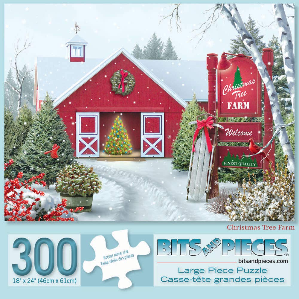 Bits and Pieces Christmas Tree Farm 300-Piece Jigsaw Puzzle - 18x24 Inches