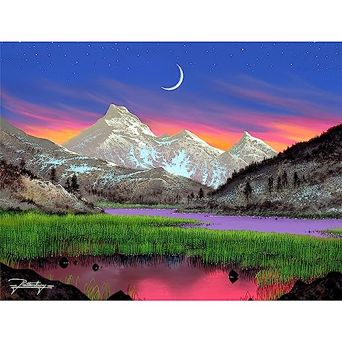 Bits and Pieces Evening Magic 500-Piece Jigsaw Puzzle – Nighttime Mountain Landscape by Jon Rattenbury