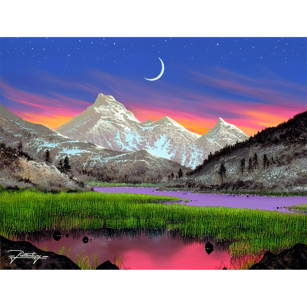 Bits and Pieces Evening Magic 500-Piece Jigsaw Puzzle – Nighttime Mountain Landscape by Jon Rattenbury