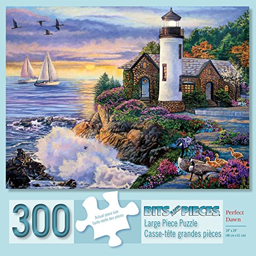 Bits and Pieces 'Perfect Dawn' 300-Piece Jigsaw Puzzle – Ocean Sunrise by Laura Glen Lawson, 18x24 Inches