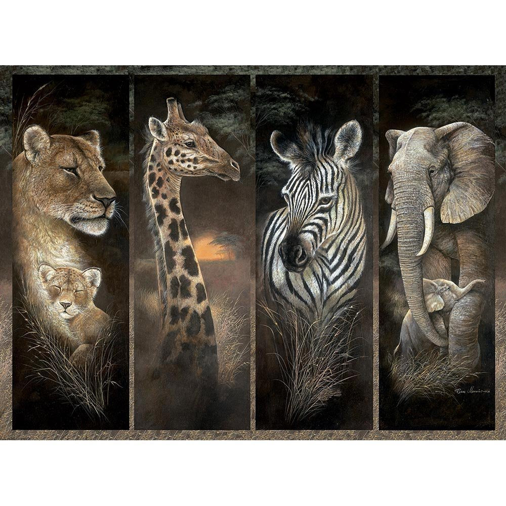 Bits and Pieces Pride of Africa 1000 Piece Jigsaw Puzzle – African Wildlife Art by Ruane Manning