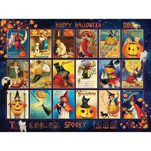 Bits and Pieces Vintage Halloween Jigsaw Puzzle 500 Pieces – Pumpkin Collage by Finchley Paper Arts