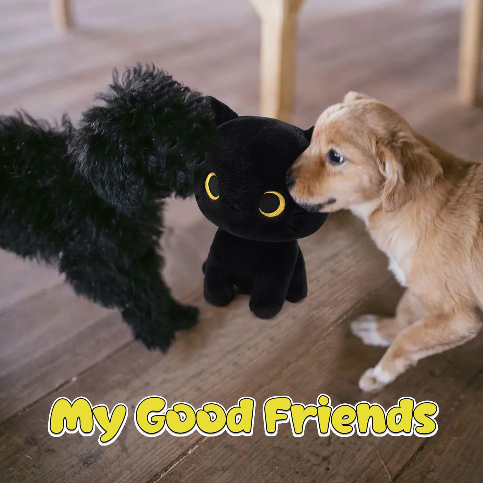Black Cat Plush 8 Inch Kawaii Stuffed Animal – Soft Cuddle Pillow for Kids and Cat Lovers