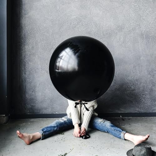 Black Latex Balloons 24 Inch - 15 Pack Jumbo Party Balloons by kockuu