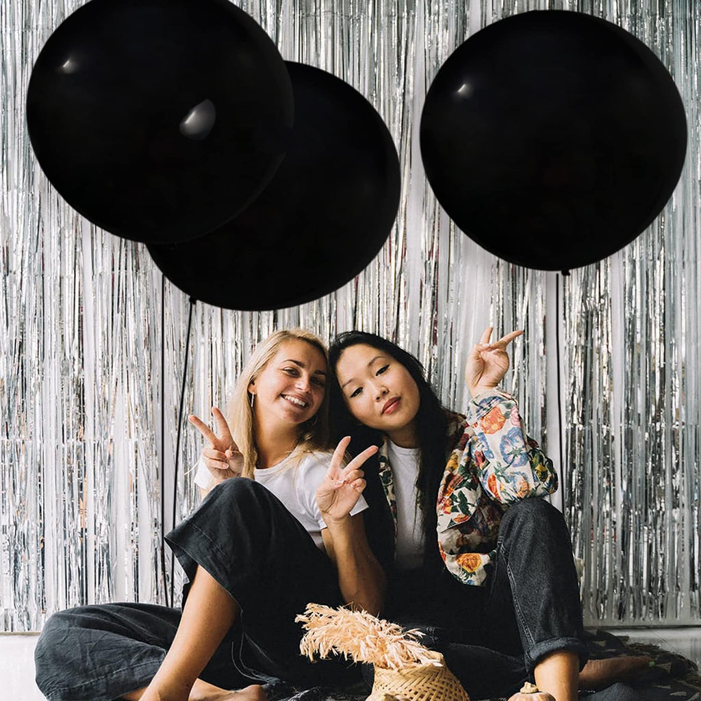 Black Latex Balloons 24 Inch - 15 Pack Jumbo Party Balloons by kockuu