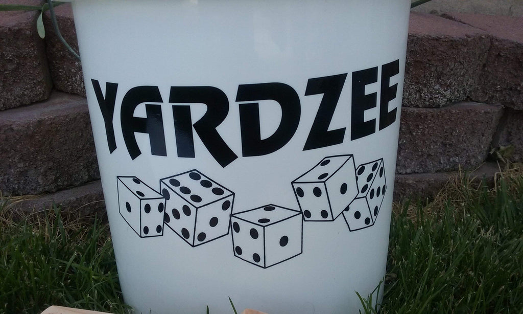 Black Yardzee Vinyl Decal - 11 by 6 Inches for Game Bucket Decoration