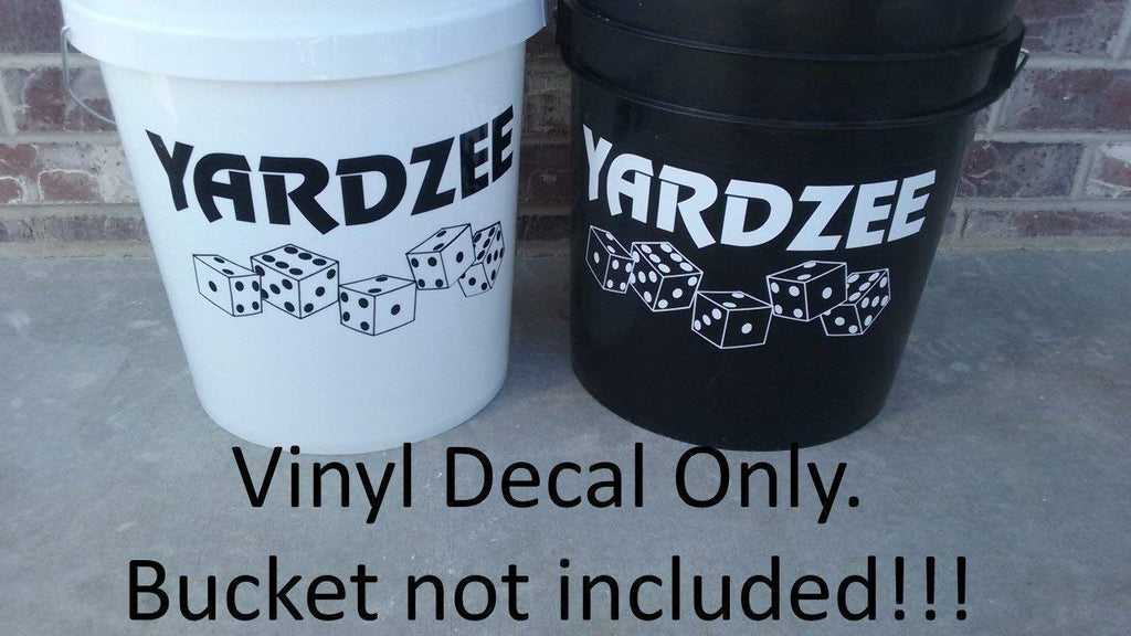 Black Yardzee Vinyl Decal - 11 by 6 Inches for Game Bucket Decoration
