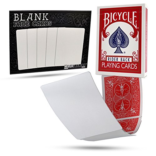 Blank Face Bicycle Playing Cards with Red Rider Backs - 56 Cards
