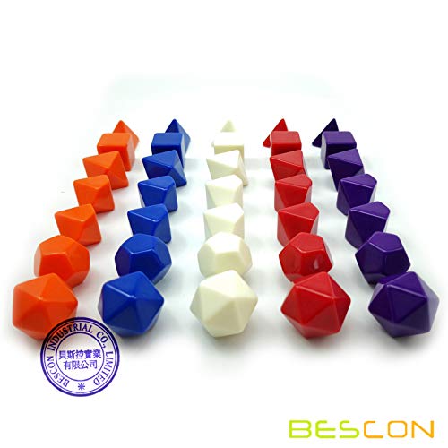 Blank Polyhedral Dice Set 35pcs – Solid Colors Acrylic Dice for DIY Printing and Engraving