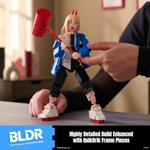 BLDR Chainsaw Man Power Building Set - 274-Piece Buildable Action Figure (10 Inches, 19 Points of Articulation)