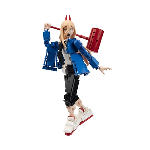 BLDR Chainsaw Man Power Building Set - 274-Piece Buildable Action Figure (10 Inches, 19 Points of Articulation)