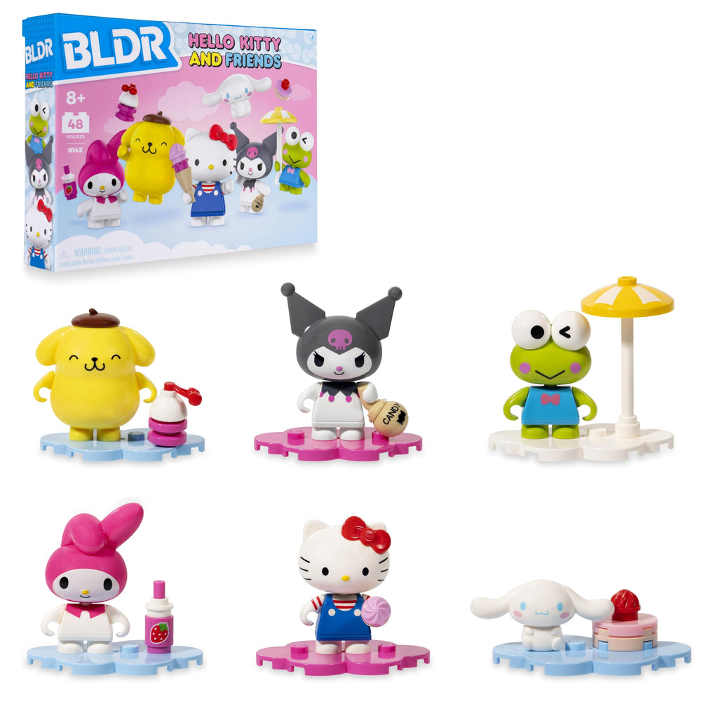 BLDR Hello Kitty and Friends Minifigures 6-Pack – Buildable Figures with Accessories – Amazon Exclusive