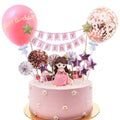 BlingABC 14-Piece Princess Cake Topper Set with Happy Birthday Banner and Decorations
